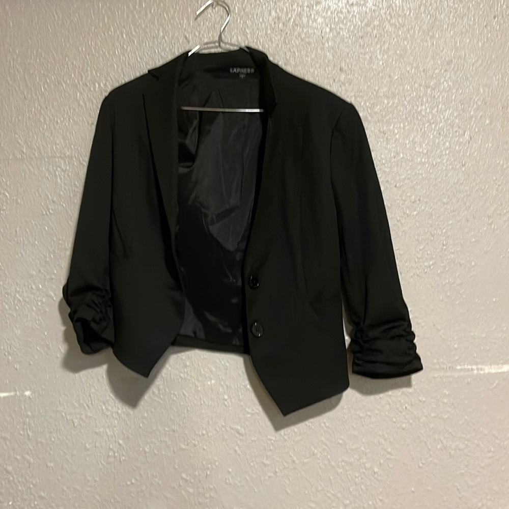 Black express blazer with buttons on bottom size 4